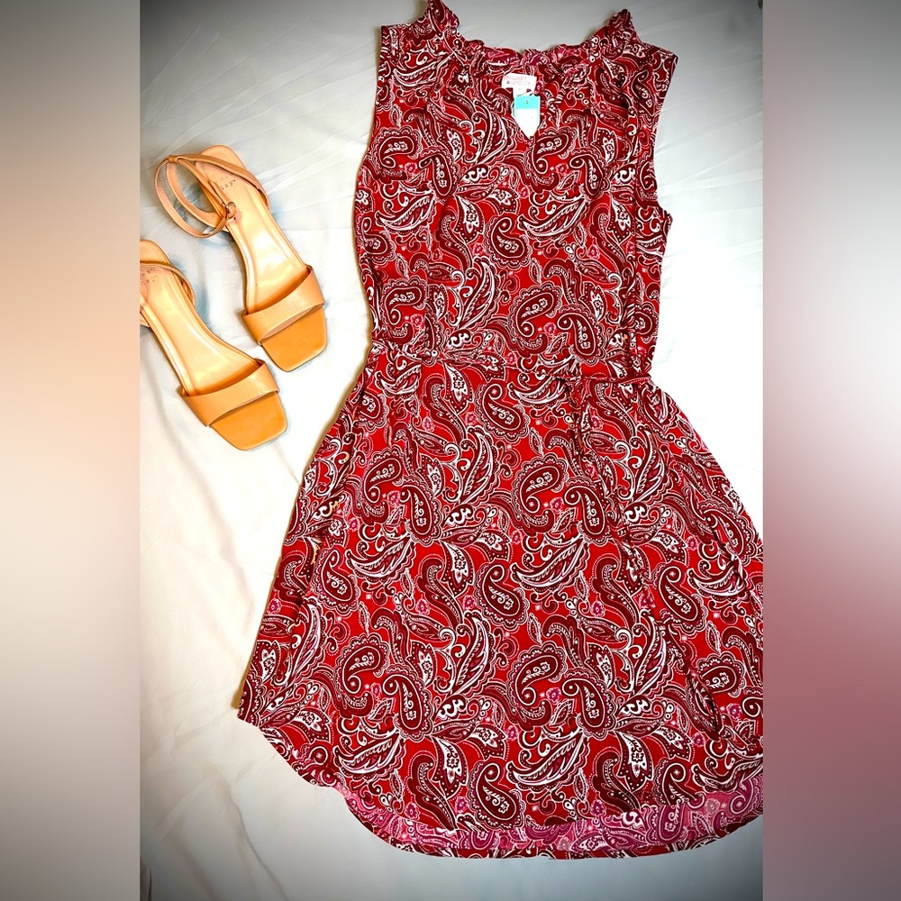 Market & Spruce Red Paisley Dress